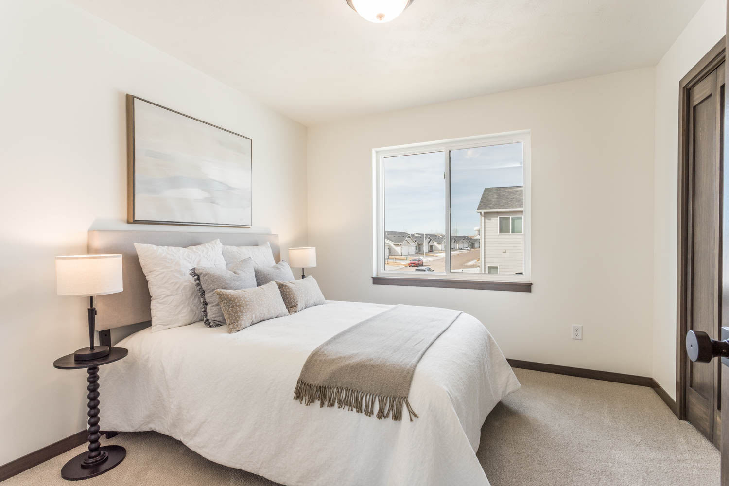 Bright guest bedroom with natural light